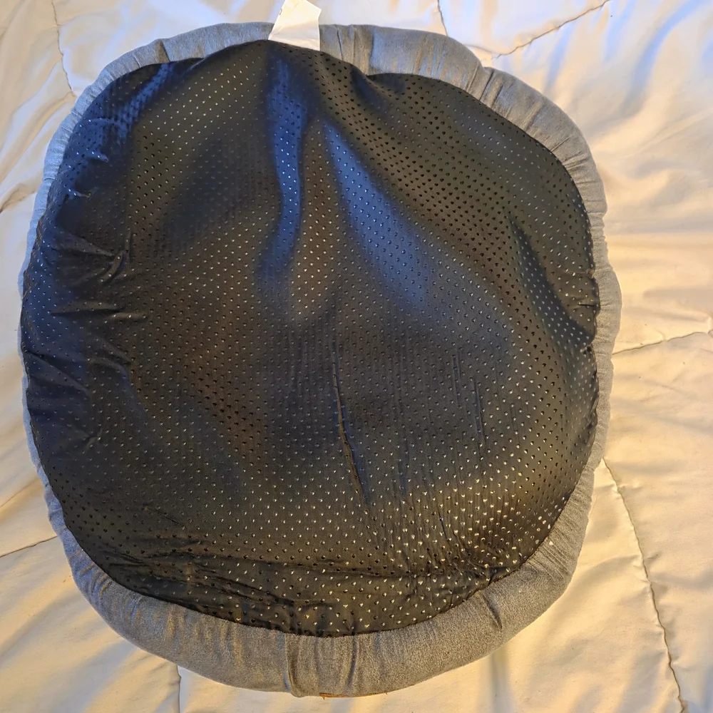 Plush Round Dog Bed - Gray
